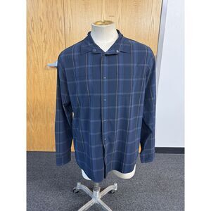 Flylow Men's Handlebar Tech Flannel, Navy Plaid, XL